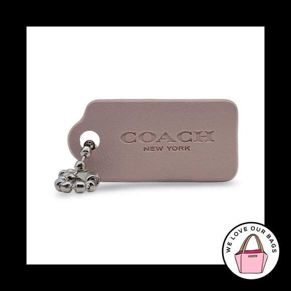 1.25" Small COACH NEW YORK Light Pink Leather Nickel Fob Bag Charm Keychain Hang - Picture 1 of 1